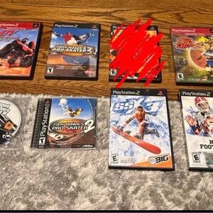 Sony PlayStation 2 Game Set - Black and Red